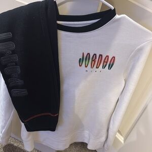Nike Kids White and Black Jordan Sweatshirt